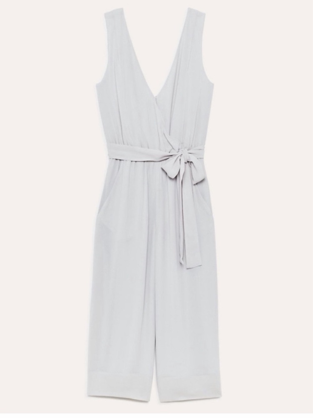 Aritzia Baby Blue Wrap V-Neck Jumpsuit